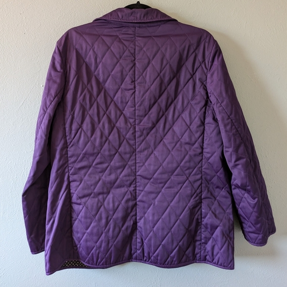 Saks Fifth Avenue Purple Quilted Coat Size L - Picture 5 of 6